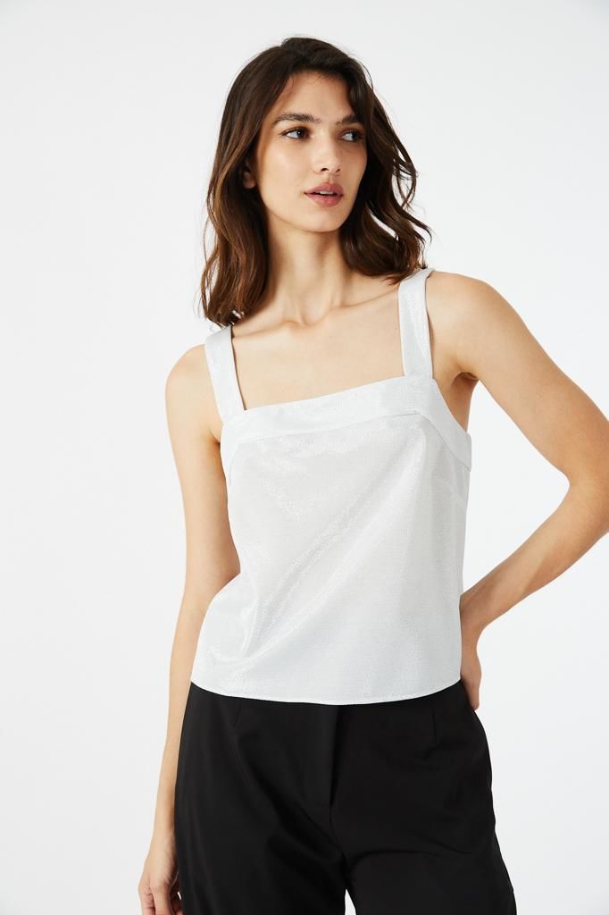 TOP CROISSANT-LAS OREIRO off white l